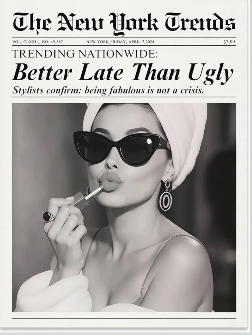 Vintage Black & White Fashion New York Magazine Wall Art
